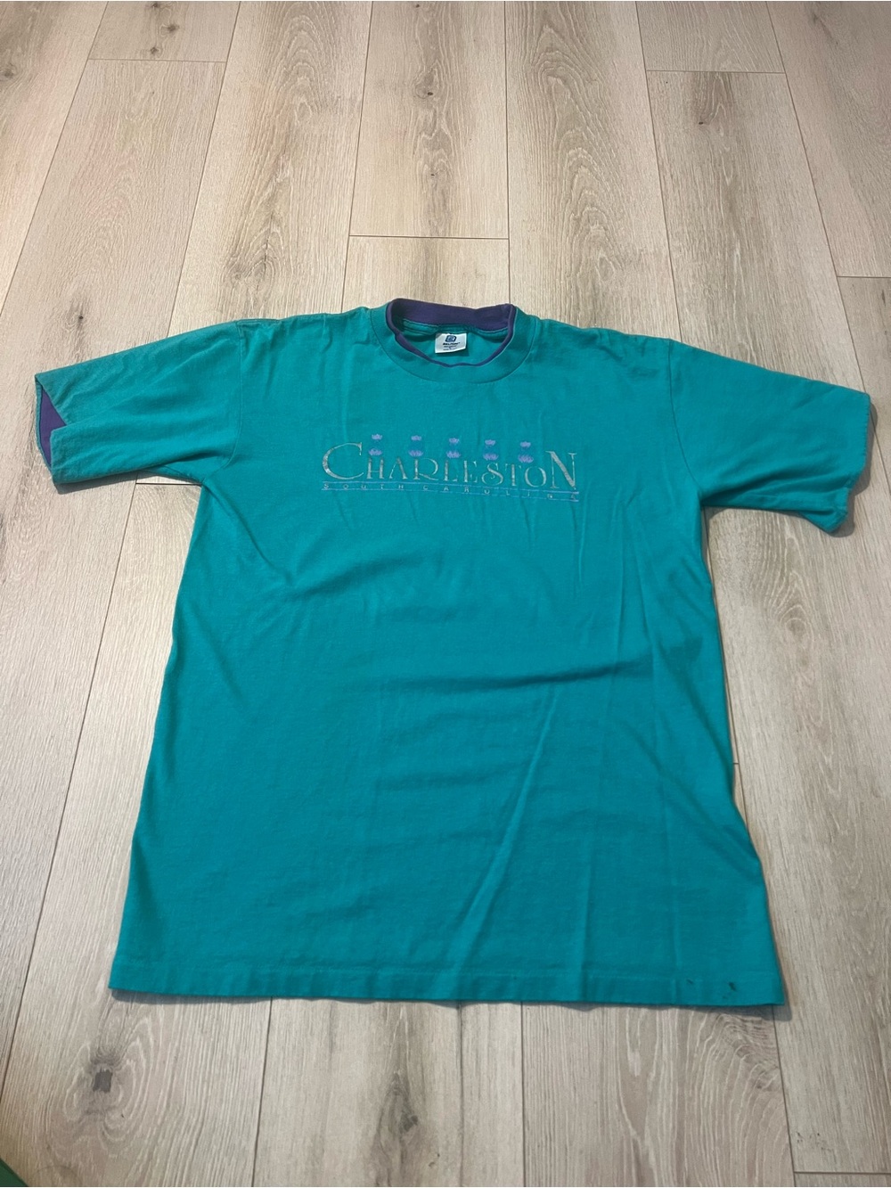 Charleston Logo Teal Short-Sleeve Men's Shirt